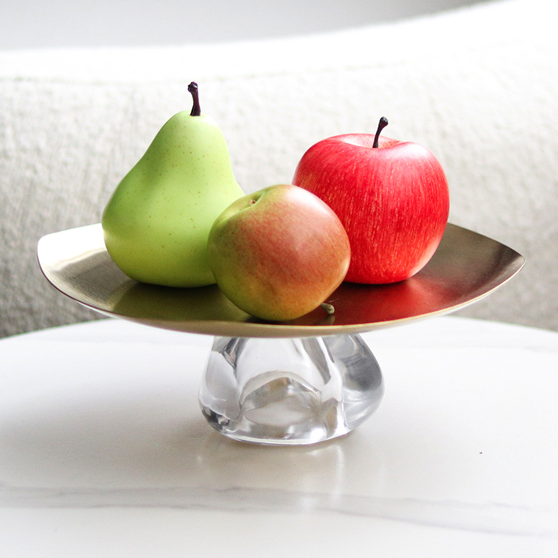 Food Storage Glass Round - Bandeja cuadrada de fruta de Metal