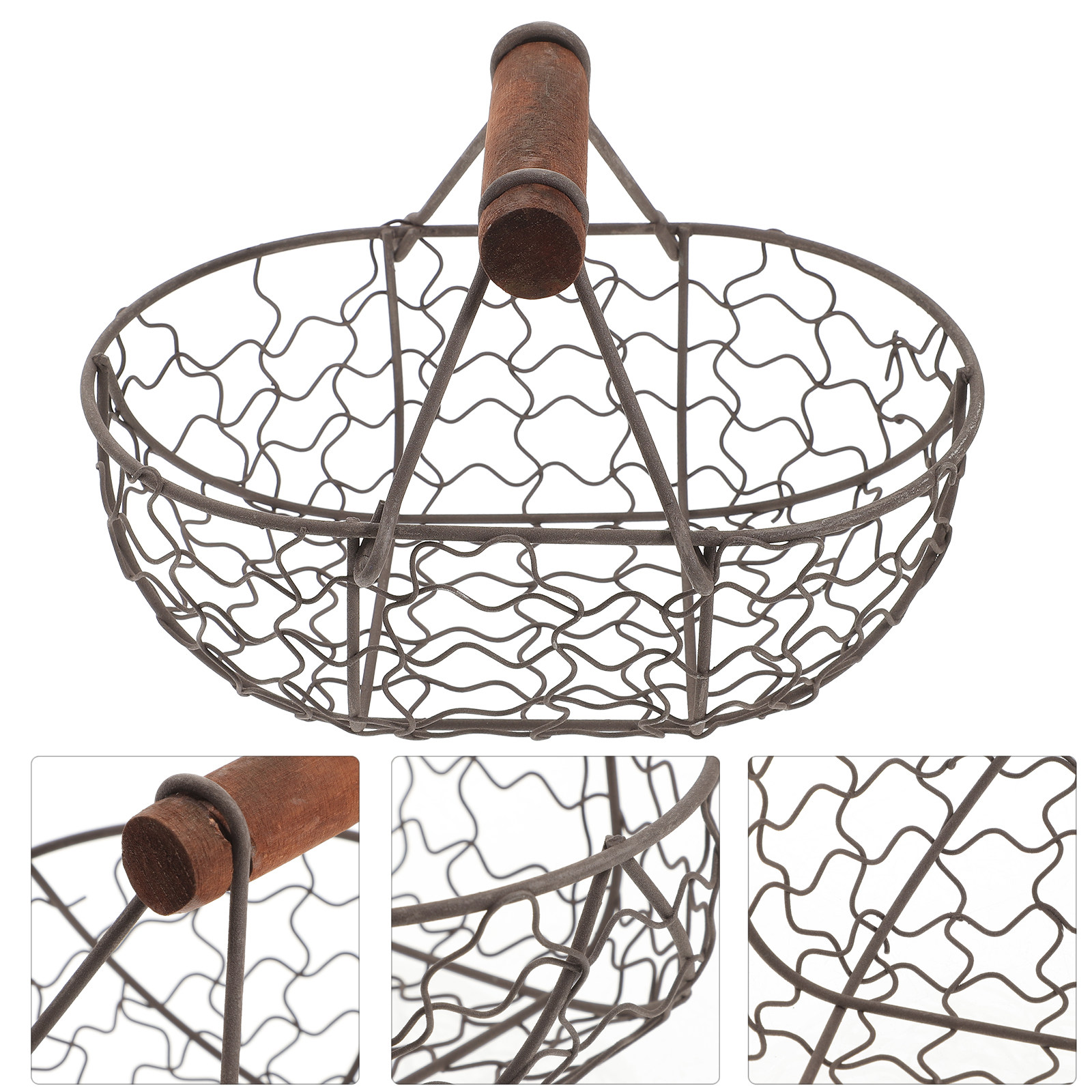 Egg Storage Holder - Cesta de Almacenamiento Rústica de Alambre