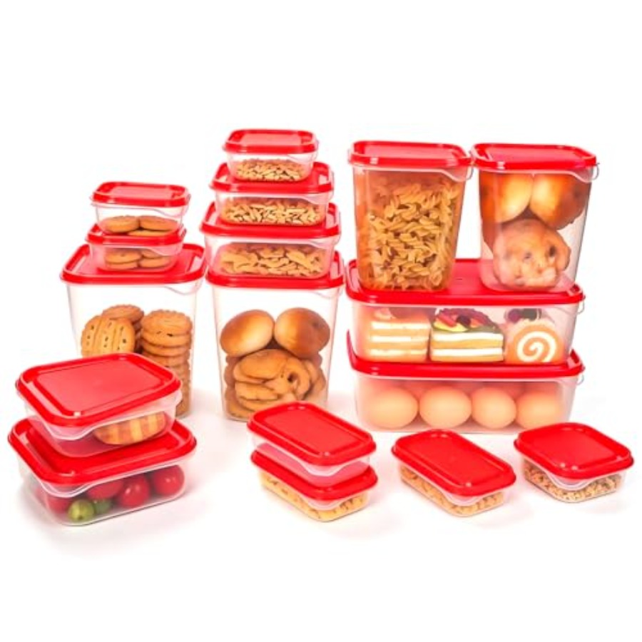 Storage Food Prep - Juego de 17 Recipientes de Plástico