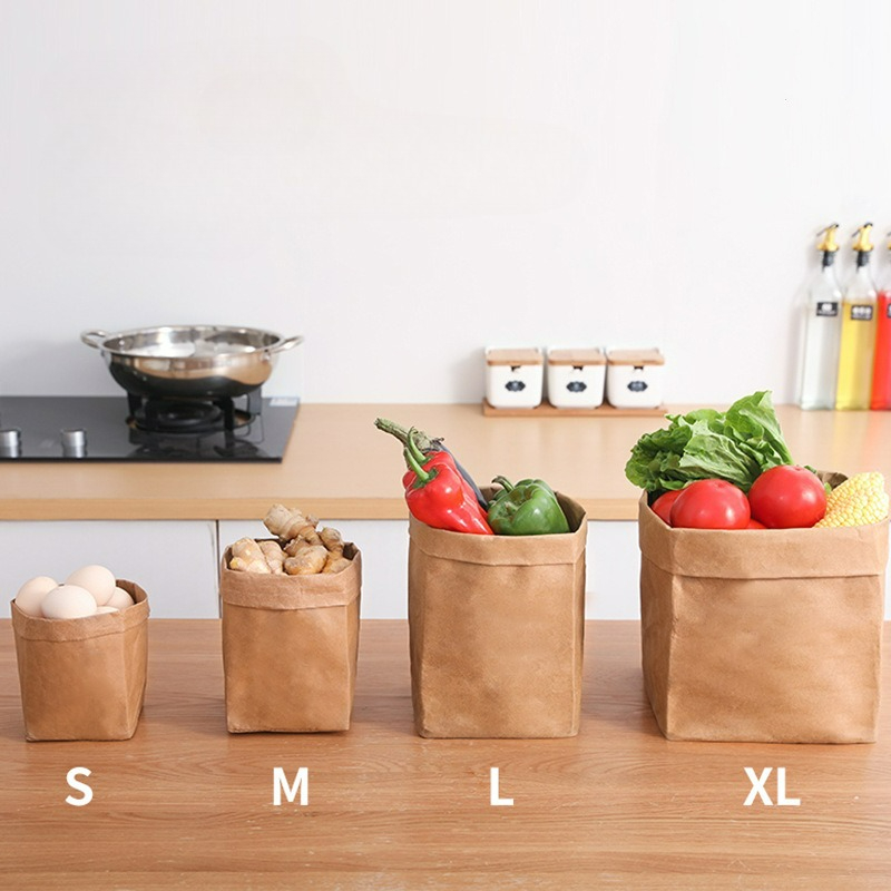 Food Storage Reusable Bags - Bolsas de papel kraft lavables, bolsas