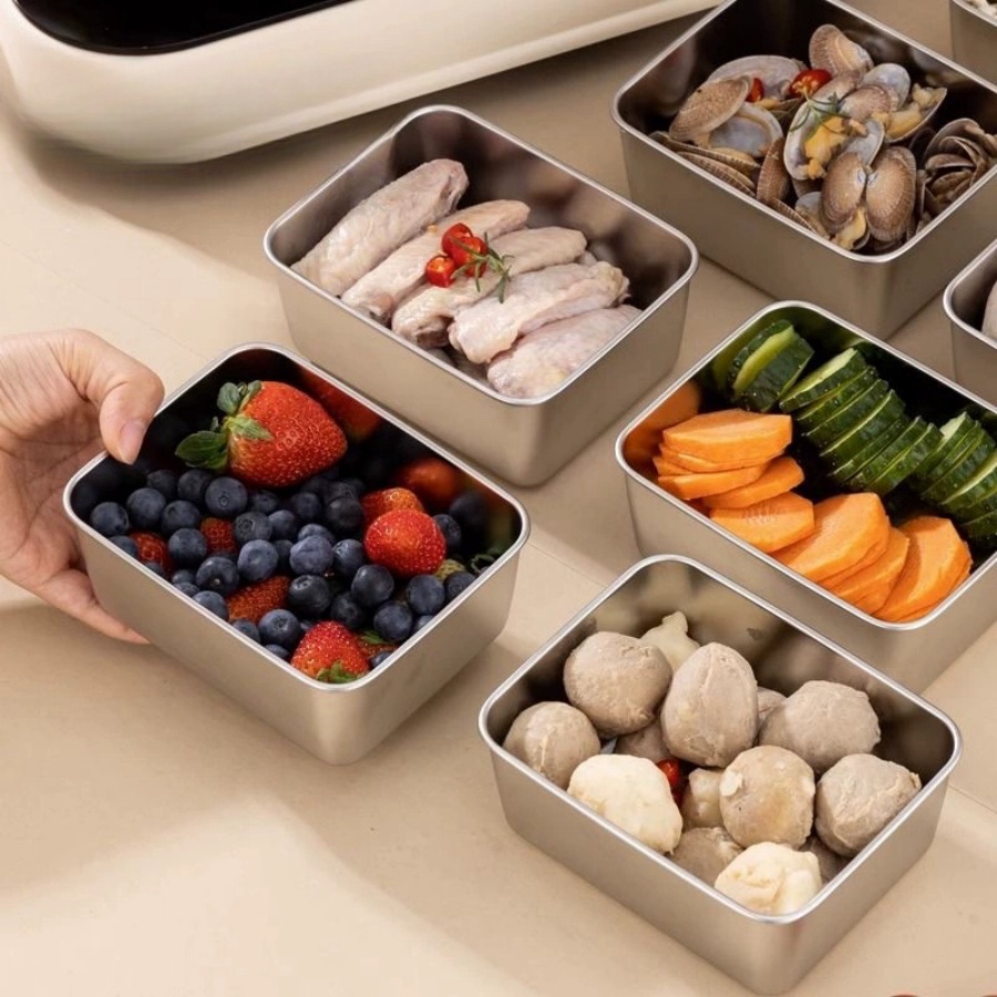 Storage Food Prep - Contenedor Rectangular de Acero Inoxidable para