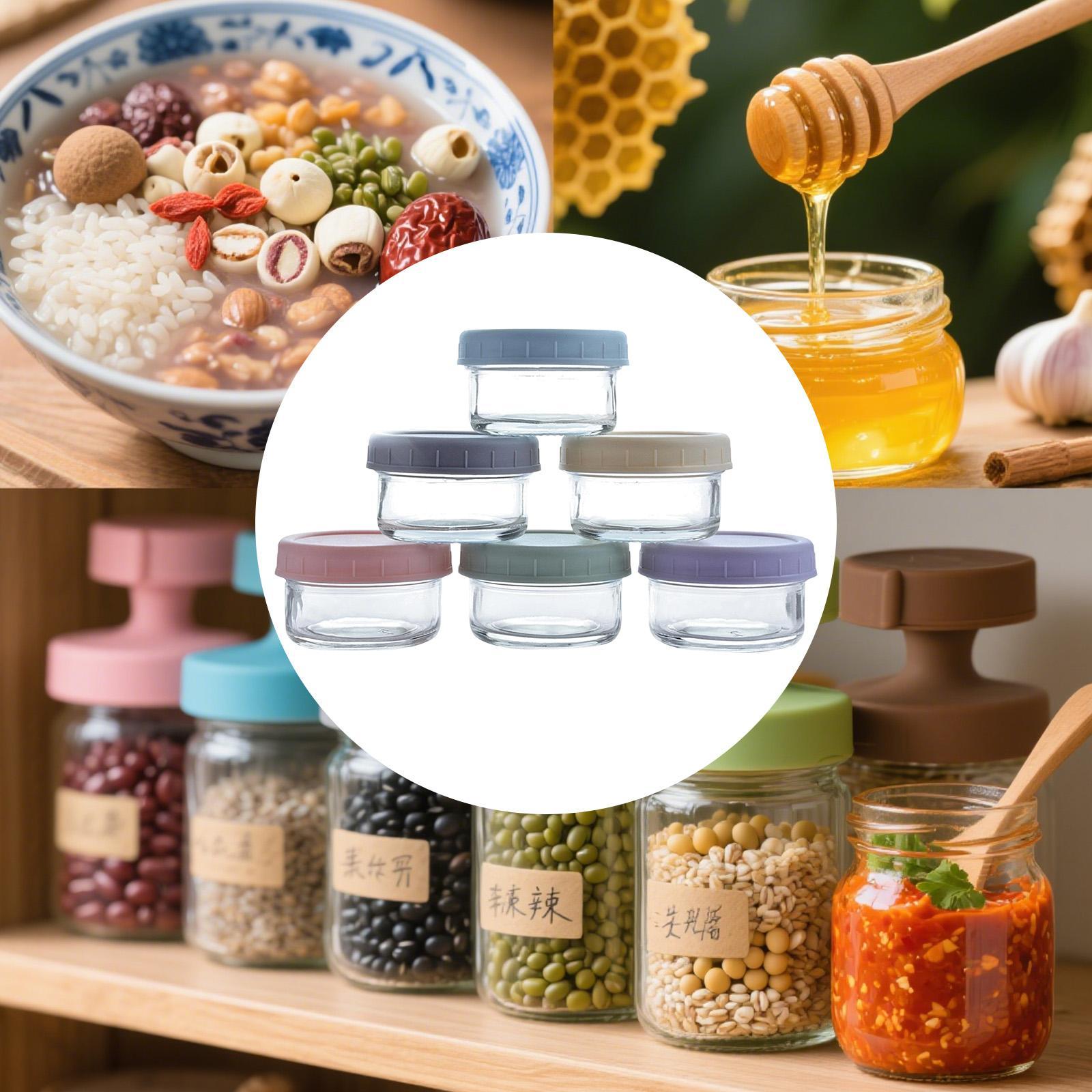 Food Storage Glass Round - Mini Frascos de Vidrio con Tapas