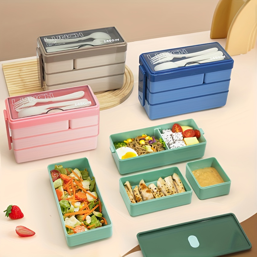 Food Storage Large Plastic Containers - Fiambrera Bento de 1450ML, gran capacidad,