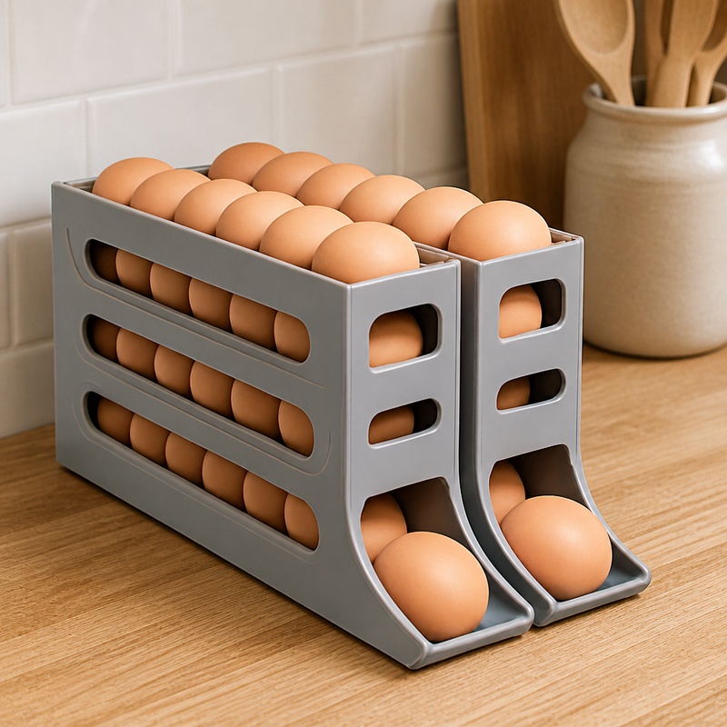 Egg Storage Holder - Porta Huevos Automático de 4 Niveles