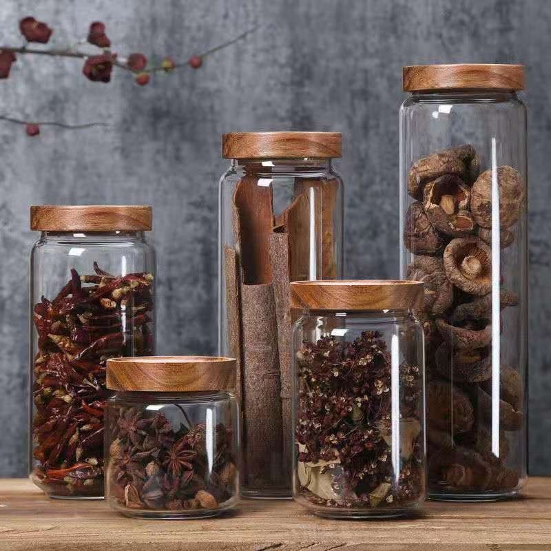Food Storage Glass Round - Tarro de tubo de vidrio redondo,