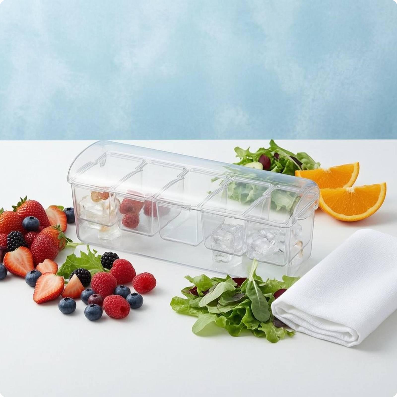 Storage Food Prep - Recipiente Hermético para Ensaladas, Rectangular, con