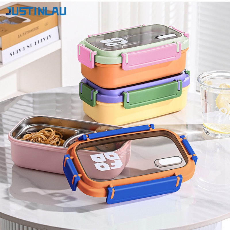 Food Storage Cupboard - JUSTINLAU Caja Bento de 2 compartimentos,