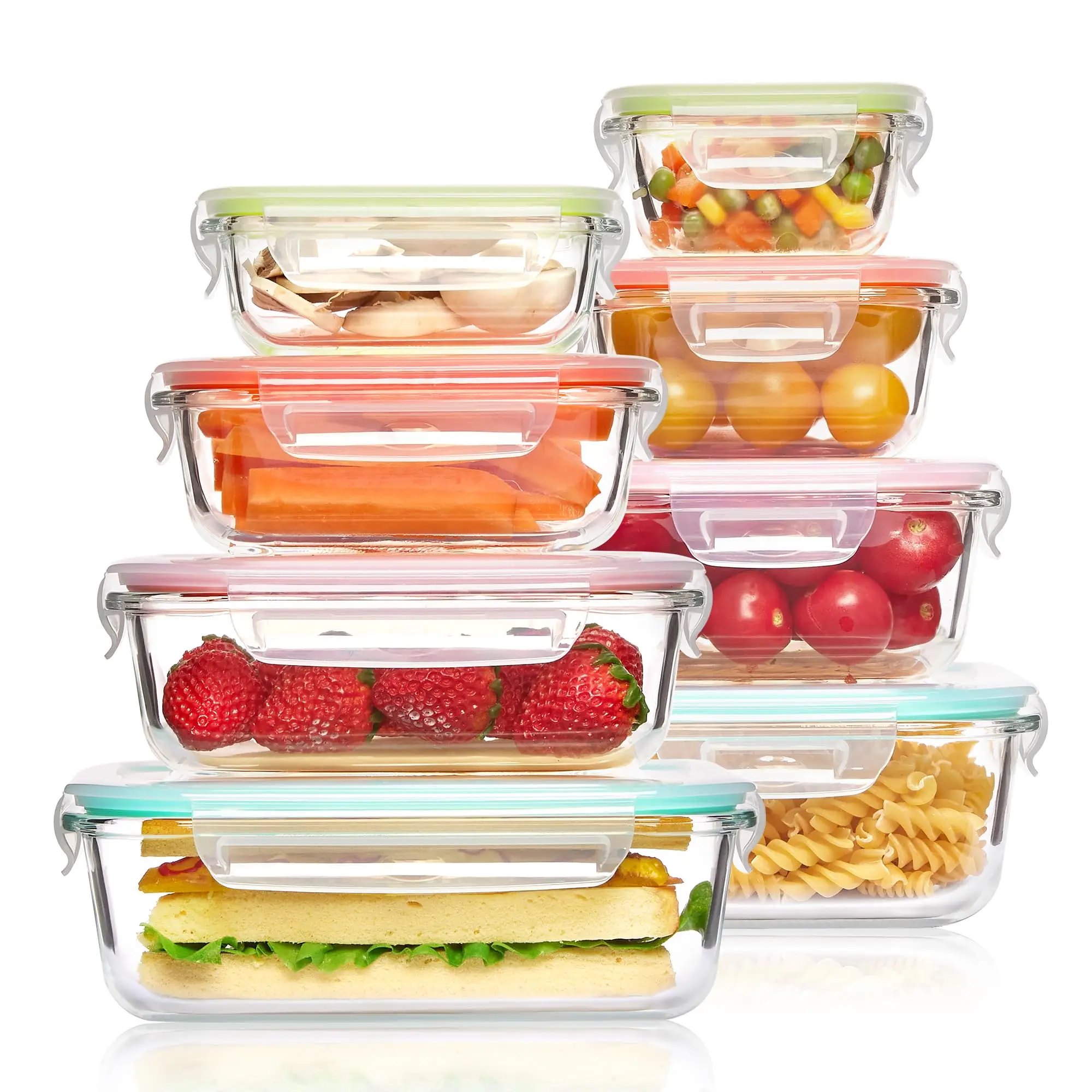 Storage Food Prep - Fiambrera de vidrio, contenedores de almacenamiento