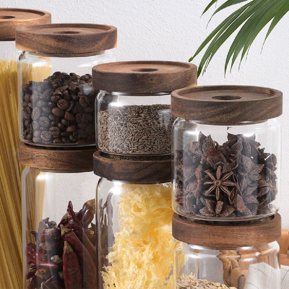 Tarro de Vidrio con Tapa de Ma - Food Storage Glass Round reseña y precio