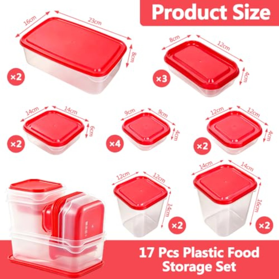 Juego de 17 Recipientes de Plá - Storage Food Prep reseña y precio