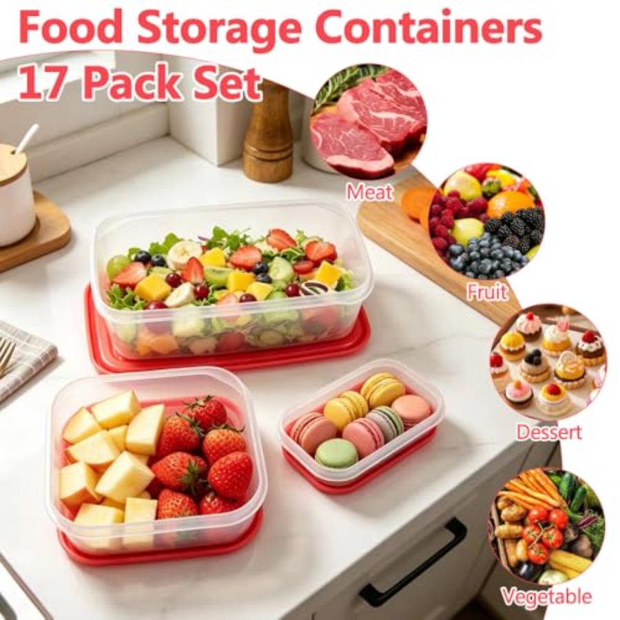 Juego de 17 Recipientes de Plá - Storage Food Prep reseña y precio