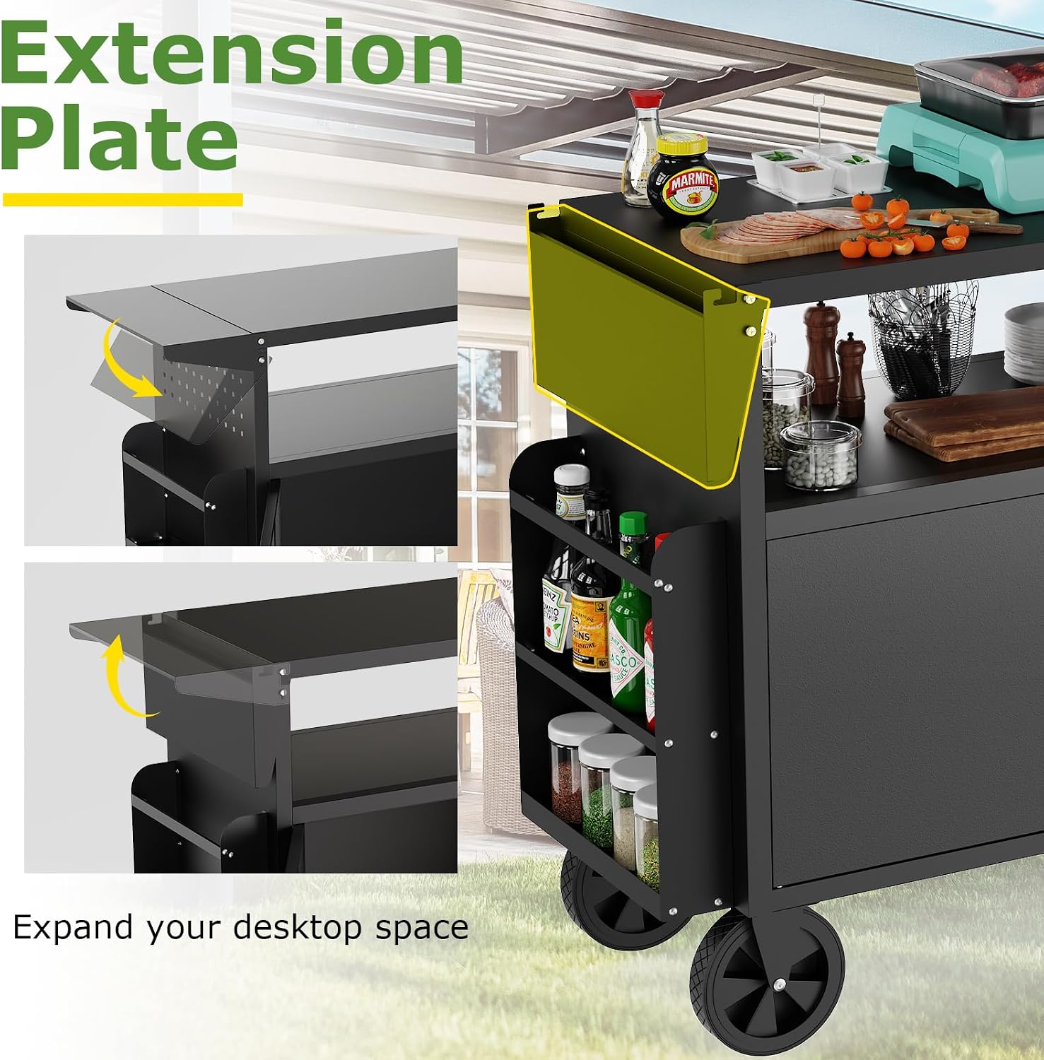 Carrito de parrilla para exter - Storage Food Prep reseña y precio