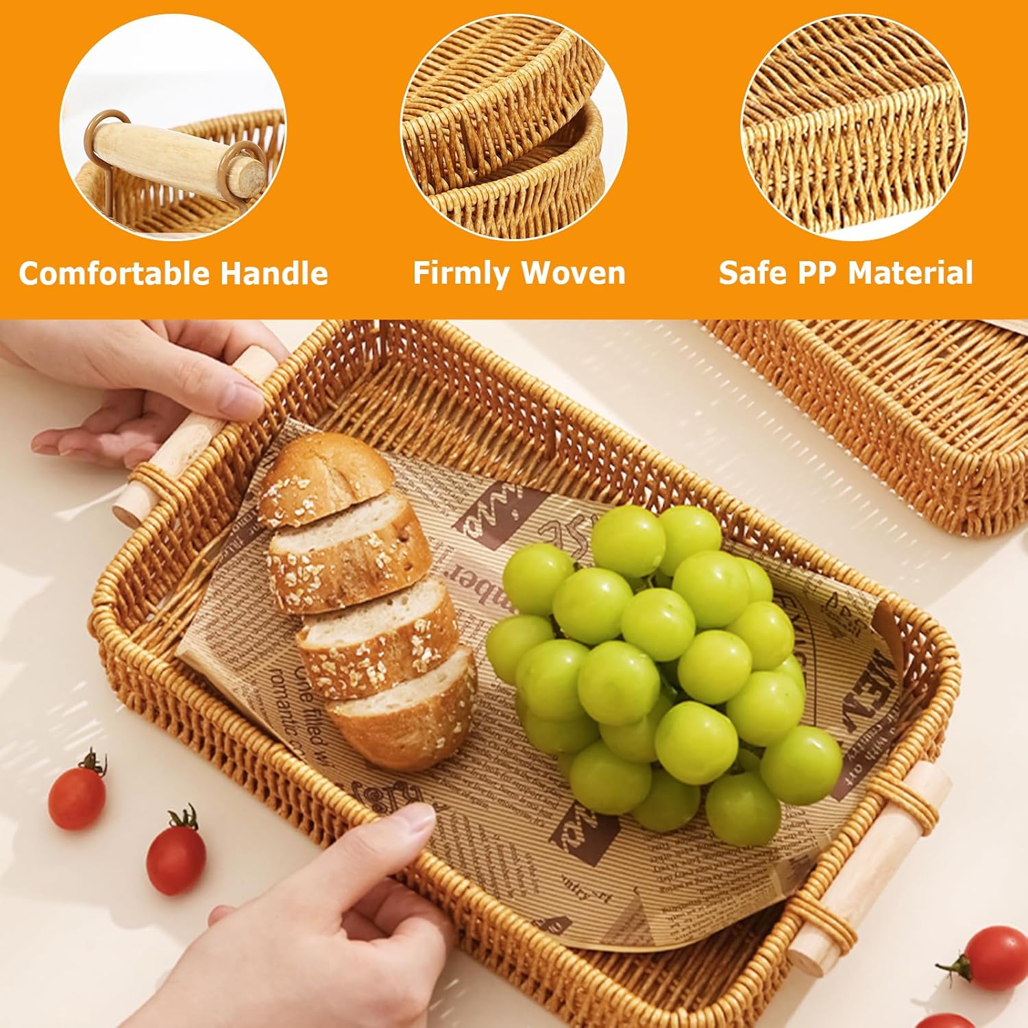 Bandeja de Mimbre Rectangular, - Food Storage In Restaurant reseña y precio